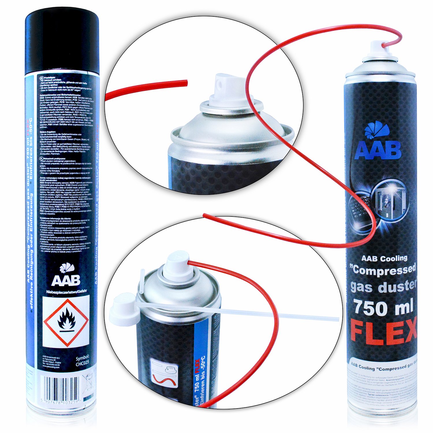 AABCOOLING Compressed Gas Duster FLEX 750ml