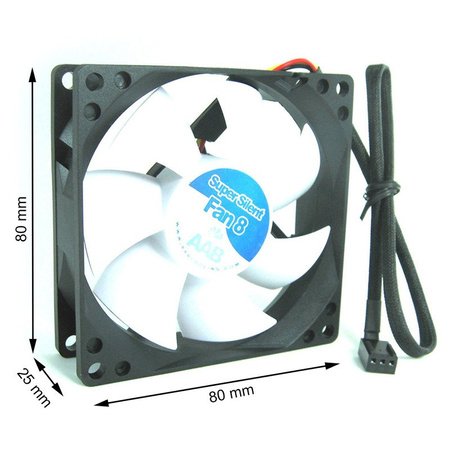 3x Lydsvag blæser 80 mm AABCOOLING Super Silent Fan 8