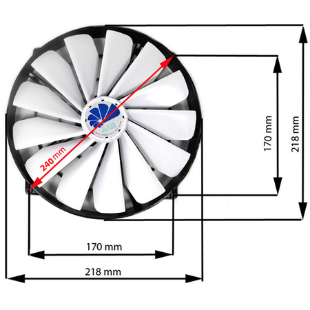 AABCOOLING Super Silent Fan 25 – cichy wentylator 218 mm