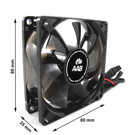 3x Kluss 80 mm ventilators AABCOOLING Super Silent R8