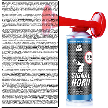 Bocina de aire AABCOOLING Signal Horn 40g