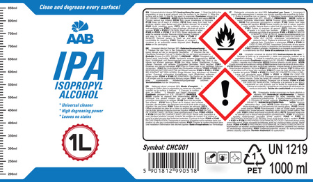 9x Изопропилов алкохол AABCOOLING IPA 99,7% 1 л