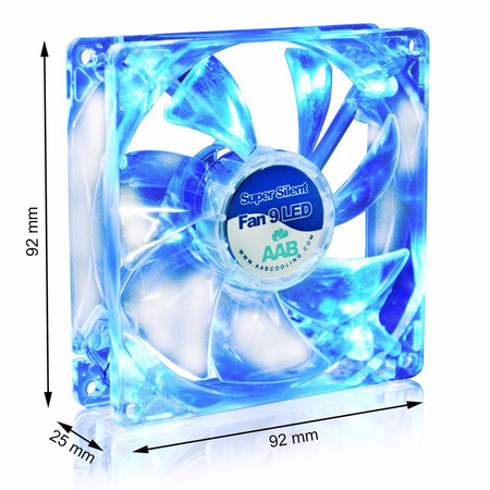 3x AABCOOLING Super Silent Fan 9 BLUE LED – ventilateur 92 mm