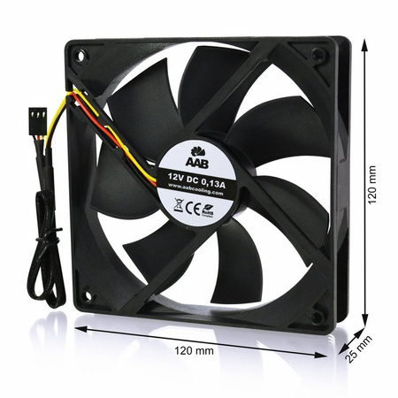 AAB Cooling Black Silent Fan 12 1600 rpm