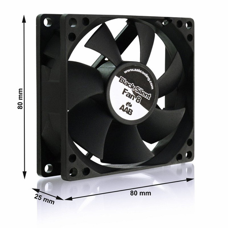 Gehäuselüfter 80 mm AABCOOLING Black Silent Fan 8