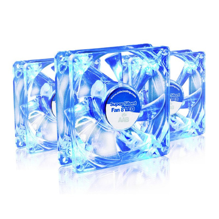 3x Ventilátor 80 mm AABCOOLING Super Silent Fan 8 BLUE LED